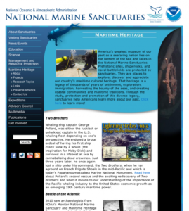 Screenshot for NOAA's Maritime Heritage Program