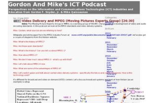 Screenshot for Gordon and Mike's ICT Podcast: Video Delivery and MPEG (Moving Pictures Experts Group)