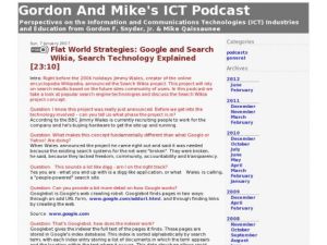 Screenshot for Gordon and Mike's ICT Podcast: Flat World Strategies: Google and Search Wikia, Search Technology Explained