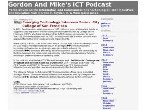 Screenshot for Gordon and Mike's ICT Podcast: Emerging Technology Interview Series: City College of San Francisco