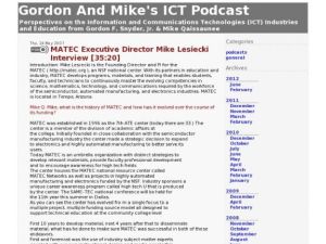 Screenshot for Gordon and Mike's ICT Podcast: MATEC Executive Director Mike Lesiecki Interview