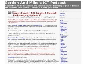Screenshot for Gordon and Mike's ICT Podcast: Airport Security, RSS Explained, Bluetooth Marketing and Updates