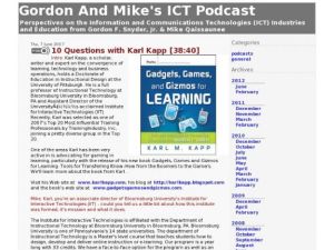 Screenshot for Gordon and Mike's ICT Podcast: 10 Questions with Karl Kapp