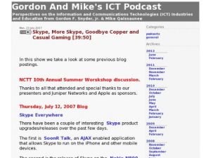 Screenshot for Gordon and Mike's ICT Podcast: Skype, More Skype, Goodbye Copper and Casual Gaming
