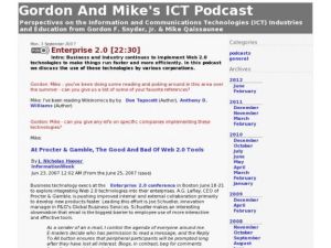Screenshot for Gordon and Mike's ICT Podcast: Enterprise 2.0