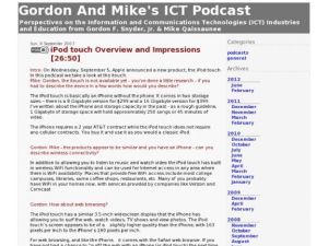 Screenshot for Gordon and Mike's ICT Podcast: iPod touch Overview and Impressions