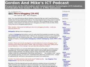 Screenshot for Gordon and Mike's ICT Podcast: Micro-blogging