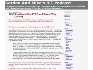 Screenshot for Gordon and Mike's ICT Podcast: Broadband the AT&T and Qwest Way