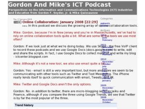 Screenshot for Gordon and Mike's ICT Podcast: Online Collaboration