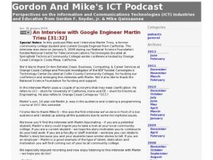Screenshot for Gordon and Mike's ICT Podcast: An Interview with Google Engineer Martin Trieu