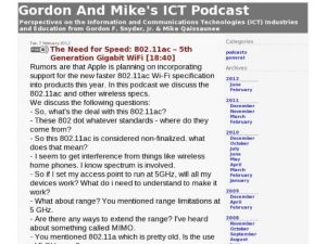 Screenshot for Gordon and Mike's ICT Podcast: The Need for Speed: 802.11ac – 5th Generation Gigabit WiFi