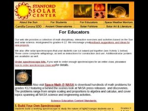 Screenshot for Stanford Solar Center