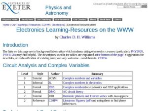 Screenshot for Electronics Learning-Resources on the Web