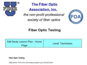 Screenshot for Fiber Optic Testing Course