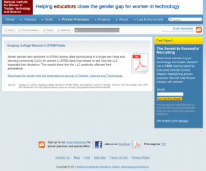 Screenshot for Keeping College Women in STEM Fields