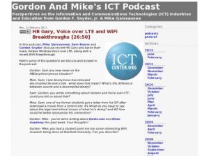Screenshot for Gordon and Mike's ICT Podcast: HB Gary, Voice over LTE and WiFi Breakthroughs