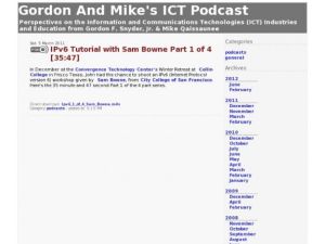 Screenshot for Gordon and Mike's ICT Podcast: IPv6 Tutorial with Sam Browne Part 1 of 4