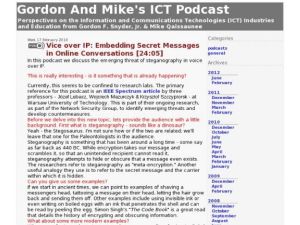 Screenshot for Gordon and Mike's ICT Podcast: Voice Over IP: Embedding Secret Messages in Online Conversations