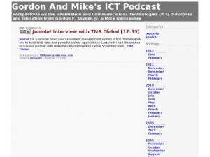 Screenshot for Gordon and Mike's ICT Podcast: Joomla! Interview with TNR Global