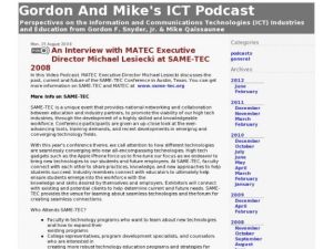 Screenshot for Gordon and Mike's ICT Podcast: An Interview with MATEC Executive Director Michael Lesiecki at SAME-TEC 2008