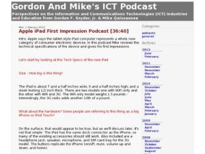 Screenshot for Gordon and Mike's ICT Podcast: Apple iPad First Impression Podcast
