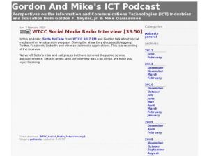 Screenshot for Gordon and Mike's ICT Podcast: WTCC Social Media Radio Interview