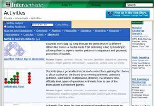 Screenshot for Interactive Middle School Math Activities
