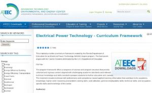 Screenshot for Electrical Power Technology Curriculum Framework