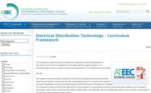 Screenshot for Electrical Distribution Technology Curriculum Framework