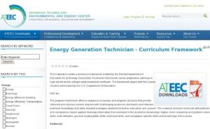 Screenshot for Energy Generation Technician Curriculum Framework