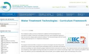Screenshot for Water Treatment Technologies Curriculum Framework
