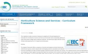 Screenshot for Horticulture Science and Services Curriculum Framework