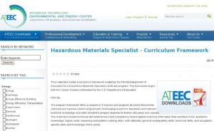 Screenshot for Hazardous Materials Specialist Curriculum Framework
