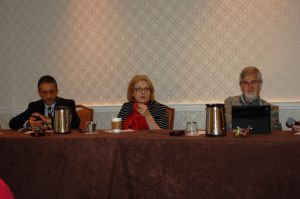Rassoul Dastmozd, Ann Beheler, and Vince DiNoto offer advice during the MentorLinks meeting. 