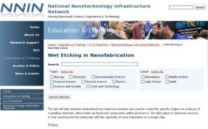 Screenshot for Wet Etching in Nanofabrication