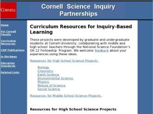 Screenshot for Cornell Science Inquiry Partnerships Program
