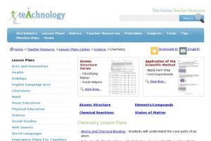 Screenshot for Chemistry Teach-nology: The Web Portal for Educators
