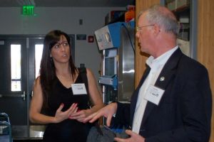 While leading a tour of Irvine Valley College's labs on February 10, Microbiology Professor Emalee Mackenzie tells c3bc Project Director Russ H. Read about her plans to add medical device manufacturing courses to the biotech offerings in Orange County, California.  