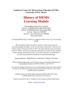 Screenshot for MEMS History Learning Module