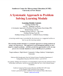 Screenshot for Problem Solving Learning Module