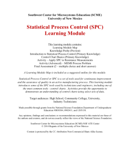 Screenshot for Introduction to Statistical Process Control Learning Module