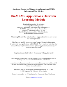 Screenshot for BioMEMS Applications Learning Module