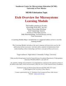 Screenshot for Etch Overview for Microsystems Learning Module