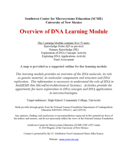 Screenshot for DNA Overview Learning Module
