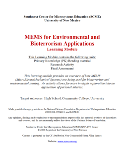 Screenshot for MEMS for Environmental and Bioterrorism Applications Learning Module