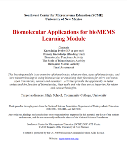 Screenshot for Biomolecular Applications Learning Module