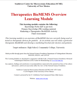 Screenshot for BioMEMS Therapeutic Overview Learning Module