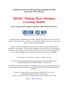Screenshot for MEMS Making Micro Machines Learning Module