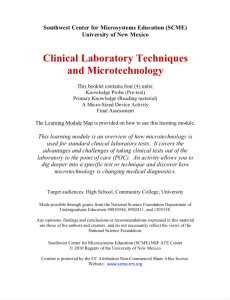 Screenshot for Clinical Laboratory Techniques and MEMS Learning Module