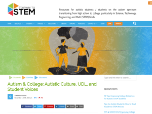 Screenshot for Autism & College: Autistic Culture, UDL, and Student Voices